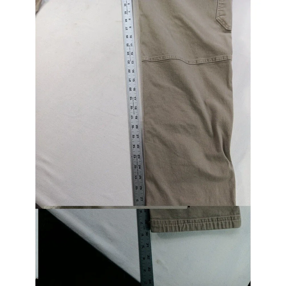 Duluth Trading Co Flex Fire Hose Pants Men's 30x30 Khaki Stretch Relaxed Fit